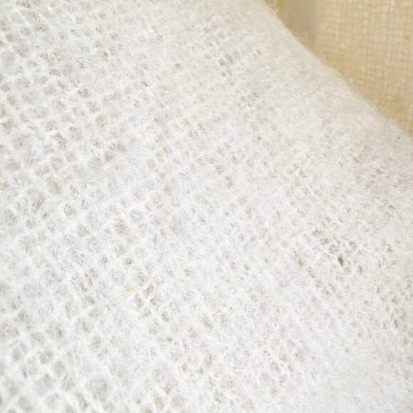 Vintage St. Michael wool Mohair Ivory Cream winter scarf - Picture 6 of 6